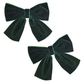 DEEKA velvet bows green 4-inch pair for elegant girls hairstyles