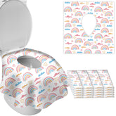 DEEKI rainbow 20-count toilet seat covers for clean public restrooms on the go