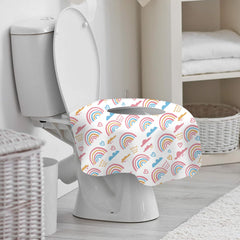 DEEKI rainbow-pattern disposable covers are ideal for potty training at home or on the go.
