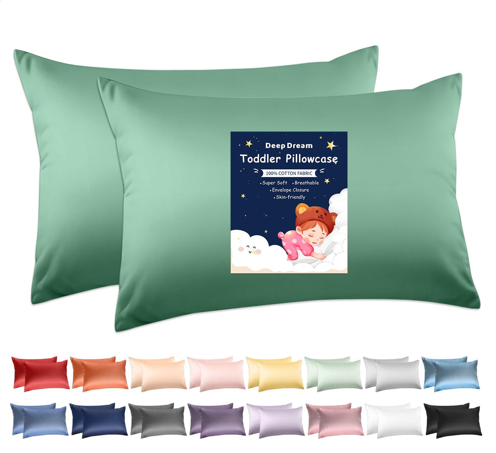 Deep Dream forest green toddler pillowcase 13x18 provides soft, comfortable sleep.