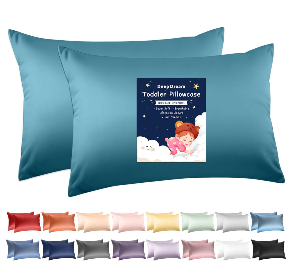 Deep Dream toddler pillowcases 13x18 pack, ultra-soft cotton for gentle skin.