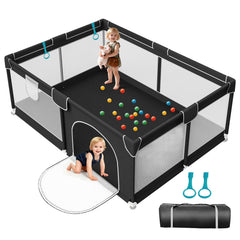 Deeteck 74x50 in playpen shows a spacious area for safe baby exploration