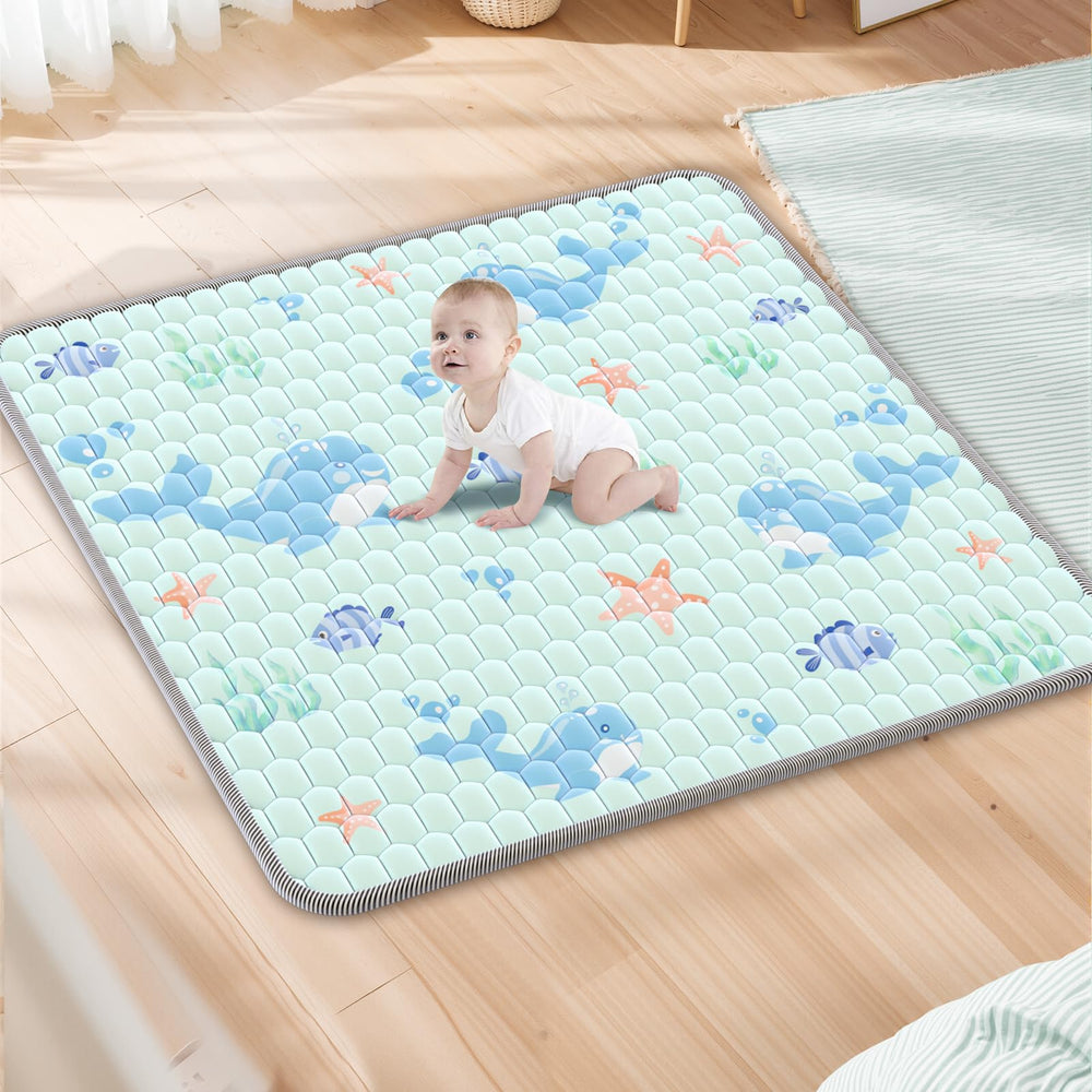 Deeteck Baby Play Mat with ocean theme and cushioned surface for comfy playtime