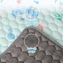 Close-up of thick padding providing plush support for little explorers