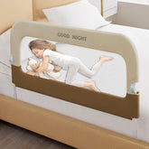 Deeteck bed guard rail 32-inch assembly shows sturdy, tool-free setup for safe sleep