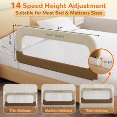 Breathable mesh cover on Deeteck bed guard rail for comfort and visibility