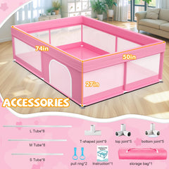 Deeteck playpen 360 degree mesh view with breathable panels for visibility