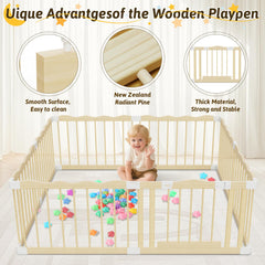 Deeteck wooden playpen door area with secure locking mechanism