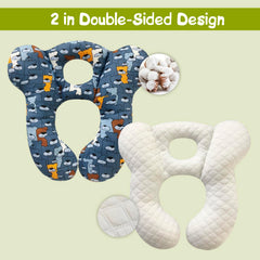 DEEZOMO Blue Bear pillow supports baby's head during car or plane rides