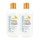Defense Soap Baby Shampoo bottle label with tea tree oil for delicate skin