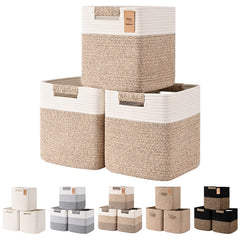 Degeyoyo 11-inch cube storage bin on a shelf keeps items tidy.