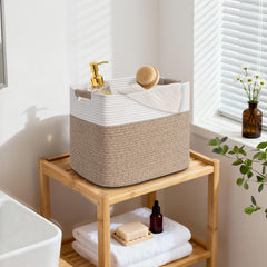 Degeyoyo 3-pack storage baskets for nursery organization and easy access.