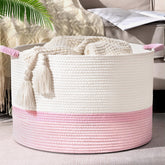 Degeyoyo 67L blanket basket with cotton rope texture for soft, versatile storage.