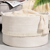 Degeyoyo 67L blanket basket with soft cotton rope for gentle storage.
