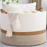 Degeyoyo 67L blanket basket top view with handles, showing size and structure.