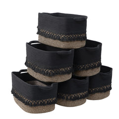 Degeyoyo boho tassel storage basket folded for shipping, ready to shape into stylish organization.