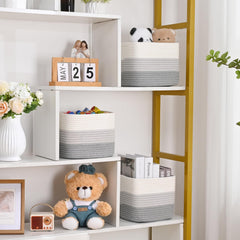Degeyoyo cube storage bin organizes toys for a tidy play area.