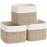 Degeyoyo cube storage bin in white for tidy toy organization on a shelf.