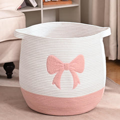 Degeyoyo large baby laundry basket close-up of cotton rope texture for gentle storage