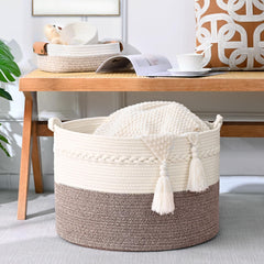 Degeyoyo large basket for blankets and toys in a cozy corner