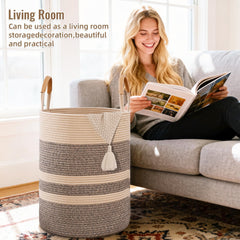 Degeyoyo nursery hamper made from soft cotton rope for safe kids’ spaces.