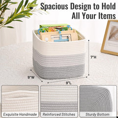 Degeyoyo three-pack gray cube bins suit nursery and closet.