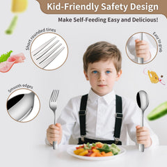 Dehov toddler utensils forks 6-piece with sturdy prongs for secure grip