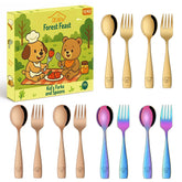Dehov toddler spoons with colorful handles support independent eating
