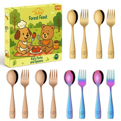 Dehov toddler spoons with colorful handles support independent eating