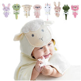 DEIGO Lam Animal Hooded Towel with hood face detail for bath time