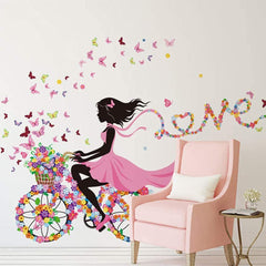 DEKOSH girl portrait wall decal creates a focal point in a nursery