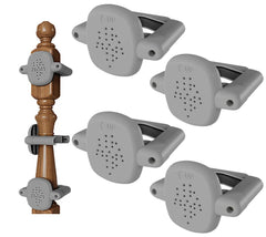 Della Stella banister adapter kit package showing a four-piece set for stairs