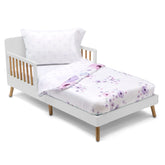 Delta Children purple bouquet comforter shows reversible design for versatile warmth