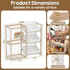 DEMEGA toy bin elastic bands secure plush toys for playtime.