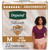 Depend Silhouette breathable cottonlike fabric enhances all-day comfort.
