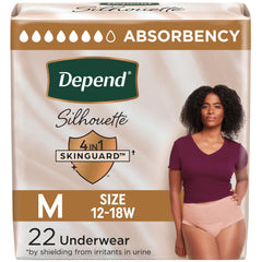 Depend Silhouette breathable cottonlike fabric enhances all-day comfort.
