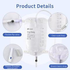 DERAYMI leg bag anti-reflux valve reduces backflow during drainage