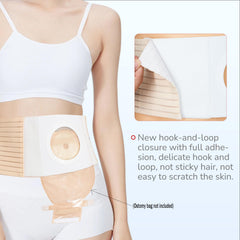DERAYMI ostomy belt demonstrates pressure relief around the abdomen after meals.