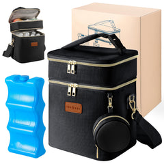 DerBiedersinn breast milk cooler bag main view with bottle capacity up to six 9 oz bottles