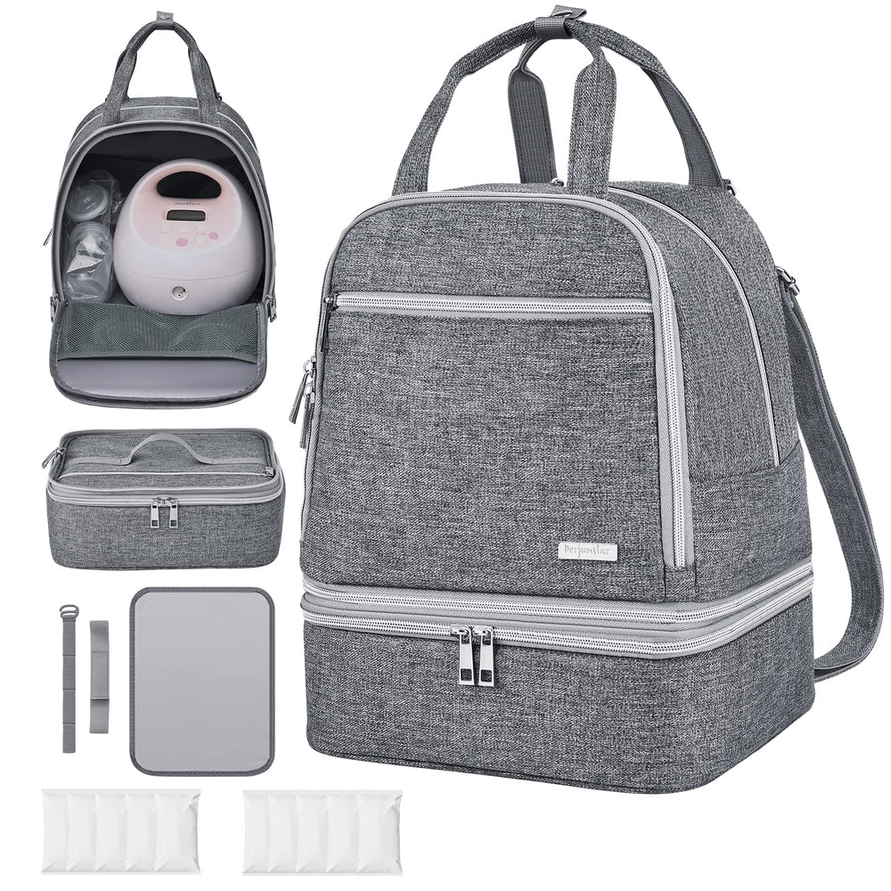 Derjunstar breast pump bag front view for discreet daily carry and easy access.