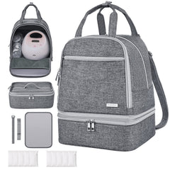 Derjunstar breast pump bag front view for discreet daily carry and easy access.