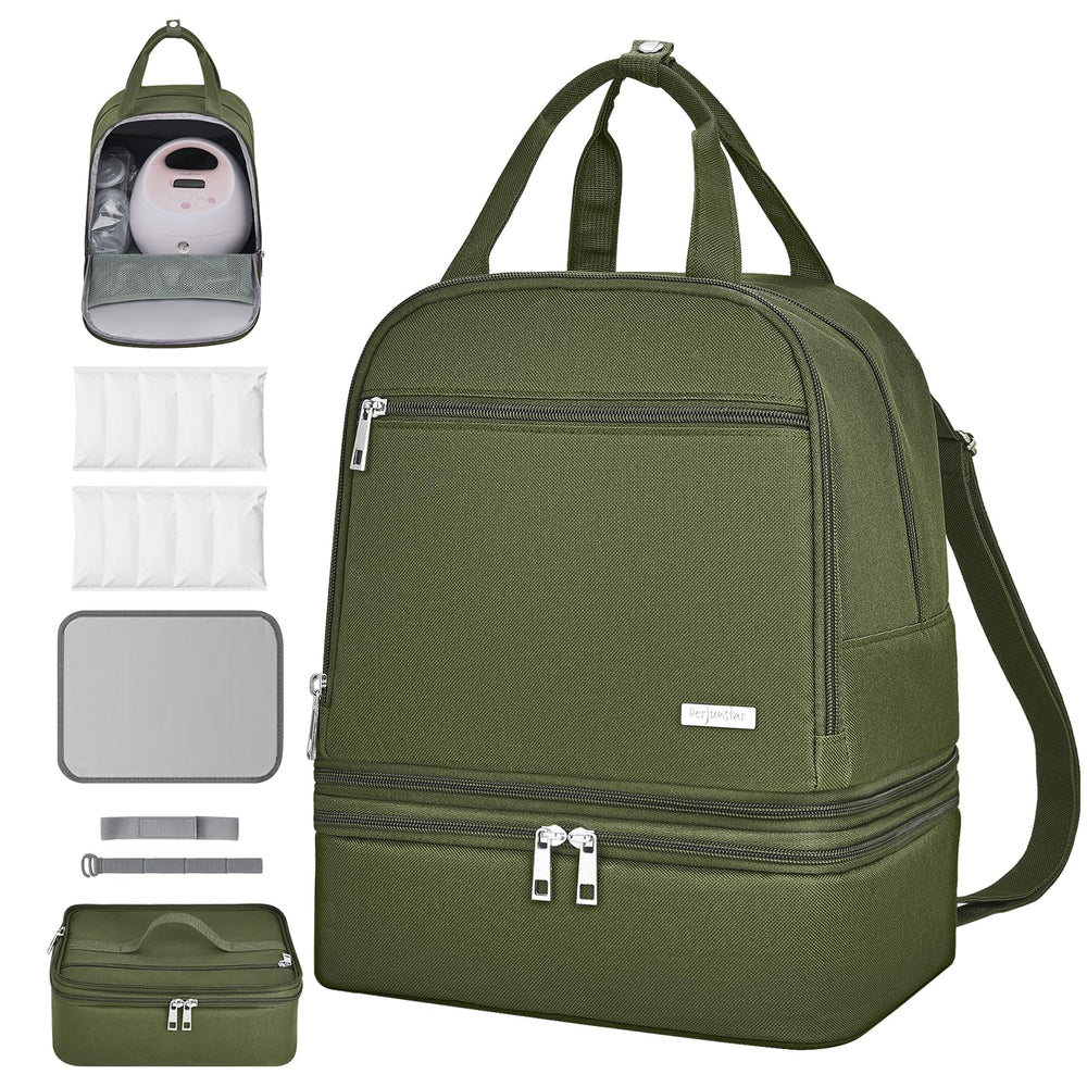 DERJUNSTAR Derbiedersinn breast pump bag front view, professional design for daily use.