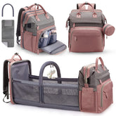 DERJUNSTAR diaper bag backpack all-in-one design keeps baby essentials organized on the go.