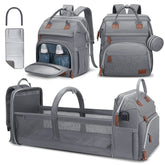 DERJUNSTAR diaper bag backpack grey, spacious main compartment for organized on-the-go parenting.