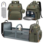 DERJUNSTAR diaper bag backpack with thick padded straps for all-day comfort.