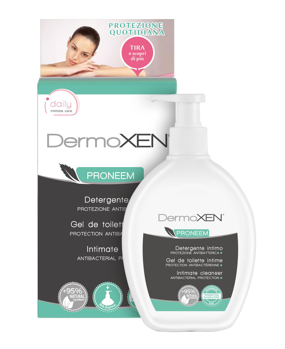 DERMOXEN PRONEEM bottle pour for gentle daily intimate cleansing