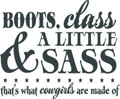 Design With Vinyl country girl boots decal adds playful nursery charm.