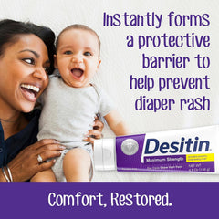 Desitin diaper rash original ointment tube in hands demonstrates easy everyday application