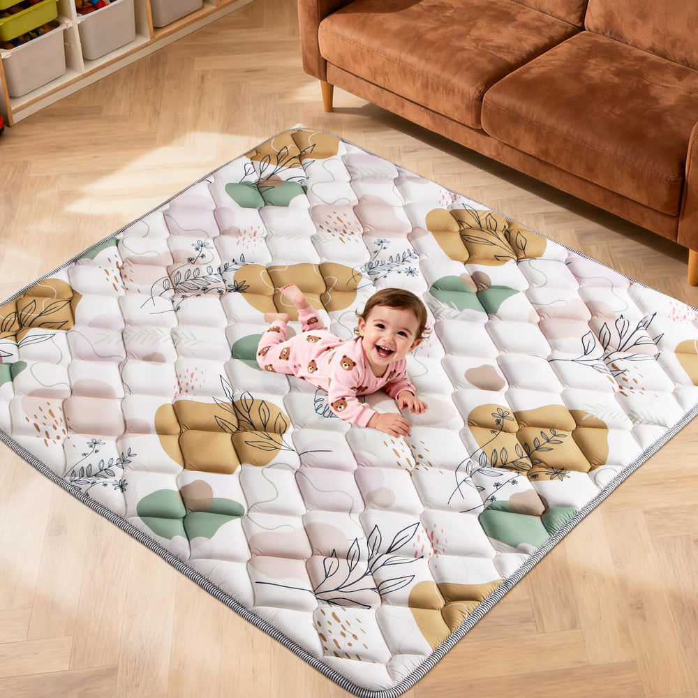 DESSPORTS 59x59in baby play mat for soft tummy time and safe play.
