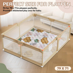Non-slip bottom on the Dessports play mat keeps crawling steady